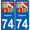 74 Faverges stemma adesivo piastra adesivi città