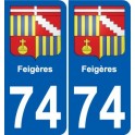 74 Faverges blason autocollant plaque stickers ville