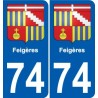 74 Faverges stemma adesivo piastra adesivi città