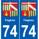 74 Faverges stemma adesivo piastra adesivi città