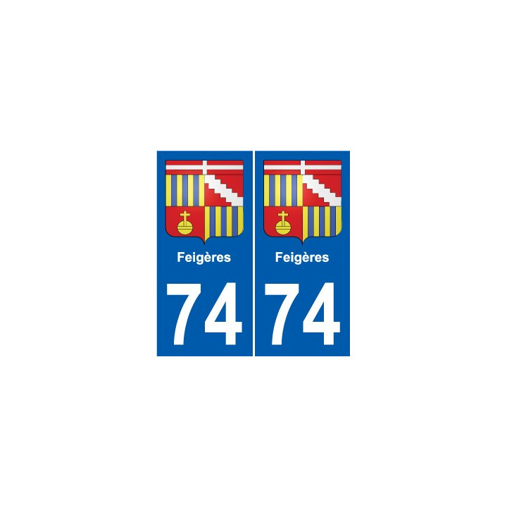 74 Faverges escudo de armas de la etiqueta engomada de la placa de pegatinas de la ciudad