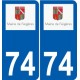 74 Faverges logo sticker plate stickers city