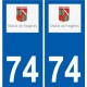 74 Faverges logo autocollant plaque stickers ville