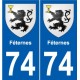 74 Faverges stemma adesivo piastra adesivi città