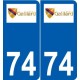 74 Faverges logotipo de la etiqueta engomada de la placa de pegatinas de la ciudad