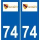 74 Faverges logotipo de la etiqueta engomada de la placa de pegatinas de la ciudad
