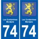 74 Faverges escudo de armas de la etiqueta engomada de la placa de pegatinas de la ciudad