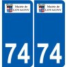 74 Faverges logo sticker plate stickers city
