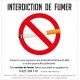 Interdiction de fumer autocollant sticker adhesif