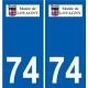 74 Faverges logo autocollant plaque stickers ville