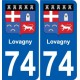 74 Faverges blason autocollant plaque stickers ville