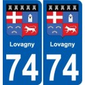 74 Lovagny  blason autocollant plaque stickers ville