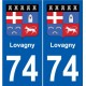 74 Faverges blason autocollant plaque stickers ville