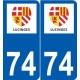 74 Faverges logo sticker plate stickers city