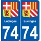 74 Faverges coat of arms sticker plate stickers city