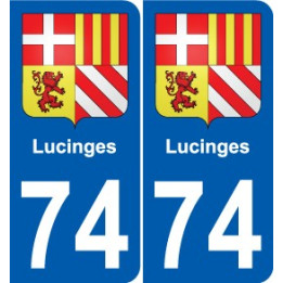74 Faverges escudo de armas de la etiqueta engomada de la placa de pegatinas de la ciudad