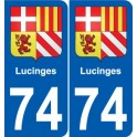 74 Faverges blason autocollant plaque stickers ville