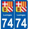 74 Faverges stemma adesivo piastra adesivi città