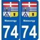 74 Faverges blason autocollant plaque stickers ville