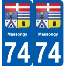 74 Faverges escudo de armas de la etiqueta engomada de la placa de pegatinas de la ciudad