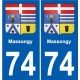 74 Faverges blason autocollant plaque stickers ville
