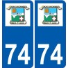 74 Faverges logotipo de la etiqueta engomada de la placa de pegatinas de la ciudad