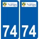 74 Faverges logo autocollant plaque stickers ville