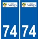 74 Faverges logo autocollant plaque stickers ville