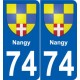 74 Faverges blason autocollant plaque stickers ville