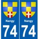 74 Faverges blason autocollant plaque stickers ville