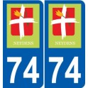 74 Faverges logotipo de la etiqueta engomada de la placa de pegatinas de la ciudad