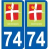 74 Faverges logo autocollant plaque stickers ville