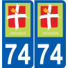 74 Faverges logotipo de la etiqueta engomada de la placa de pegatinas de la ciudad
