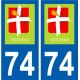 74 Faverges logotipo de la etiqueta engomada de la placa de pegatinas de la ciudad