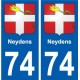 74 Faverges escudo de armas de la etiqueta engomada de la placa de pegatinas de la ciudad