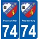 74 Faverges blason autocollant plaque stickers ville