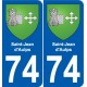 74 Faverges escudo de armas de la etiqueta engomada de la placa de pegatinas de la ciudad