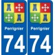 74 Faverges coat of arms sticker plate stickers city