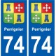 74 Faverges wappen aufkleber typenschild aufkleber stadt