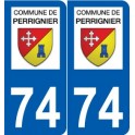 74 Faverges logotipo de la etiqueta engomada de la placa de pegatinas de la ciudad