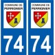 74 Faverges logo sticker plate stickers city