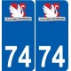 74 Faverges blason autocollant plaque stickers ville