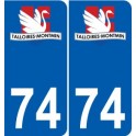 74 Faverges escudo de armas de la etiqueta engomada de la placa de pegatinas de la ciudad
