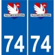 74 Faverges blason autocollant plaque stickers ville