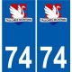 74 Faverges stemma adesivo piastra adesivi città