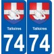 74 Faverges stemma adesivo piastra adesivi città