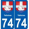 74 Faverges stemma adesivo piastra adesivi città