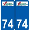 74 Faverges logotipo de la etiqueta engomada de la placa de pegatinas de la ciudad