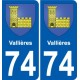 74 Faverges stemma adesivo piastra adesivi città