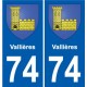 74 Faverges blason autocollant plaque stickers ville